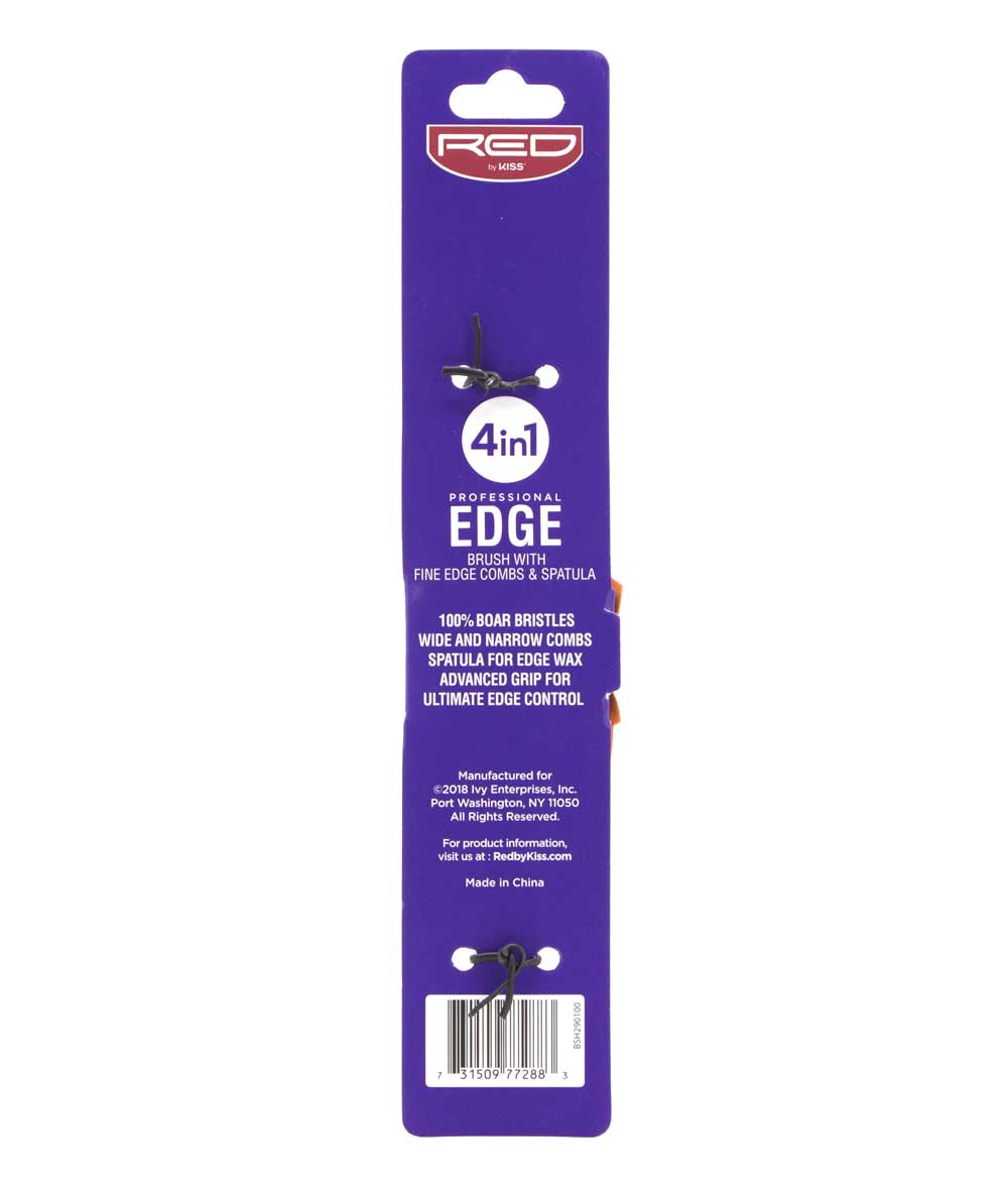 Red By Kiss 4-In-1 100% Soft Boar Edge Brush With Fine Edge Combs & Spatula #HH73, HAIR STYLING TOOLS - Cloré Beauty