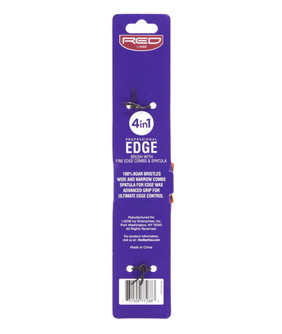 Red By Kiss 4-In-1 100% Soft Boar Edge Brush With Fine Edge Combs & Spatula #HH73