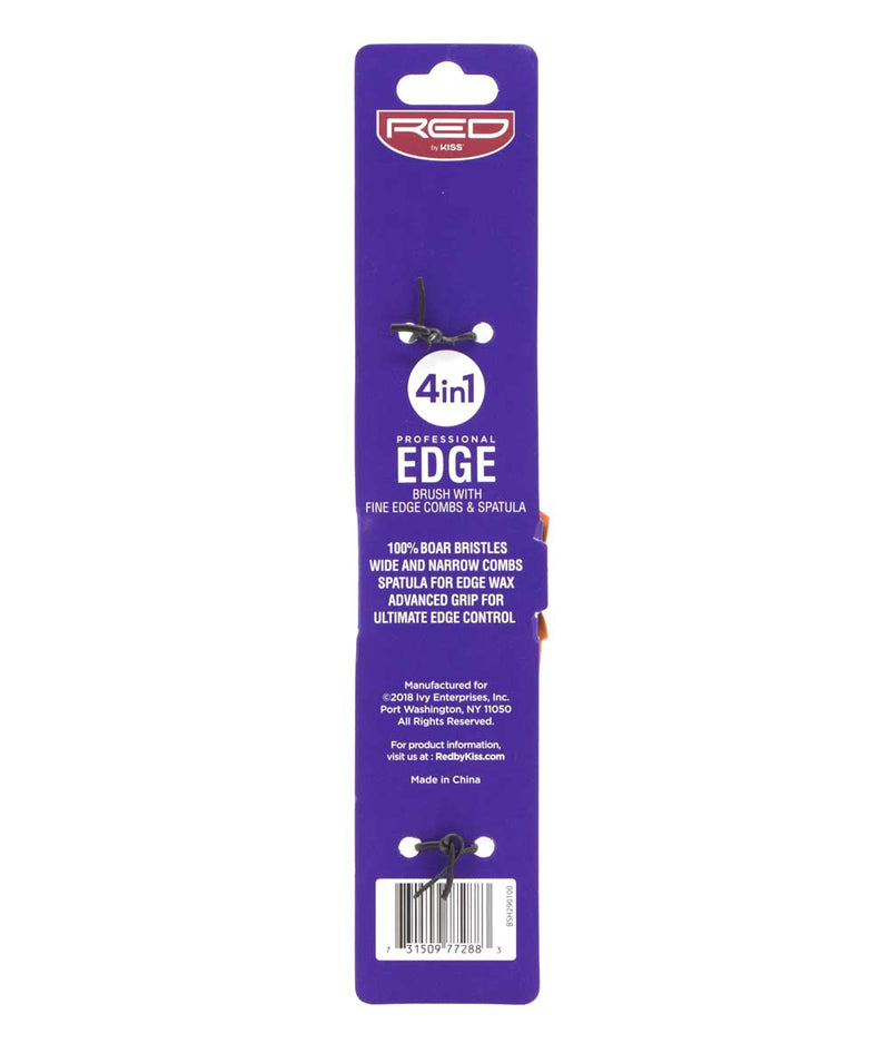 Red By Kiss 4-In-1 100% Soft Boar Edge Brush With Fine Edge Combs & Spatula 