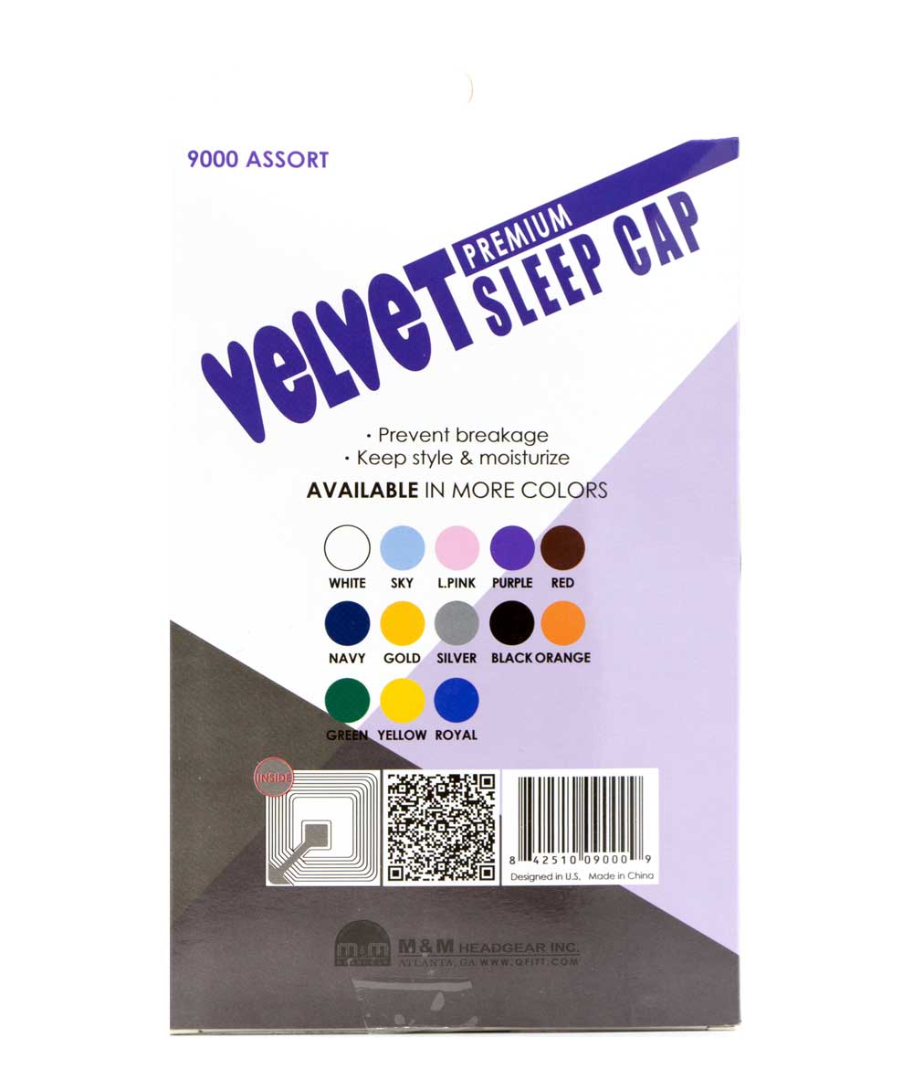 M&M Qfitt Premium Velvet Sleep Cap #9000 [Assort], ACCESSORIES JEWELRY FASHION - Cloré Beauty