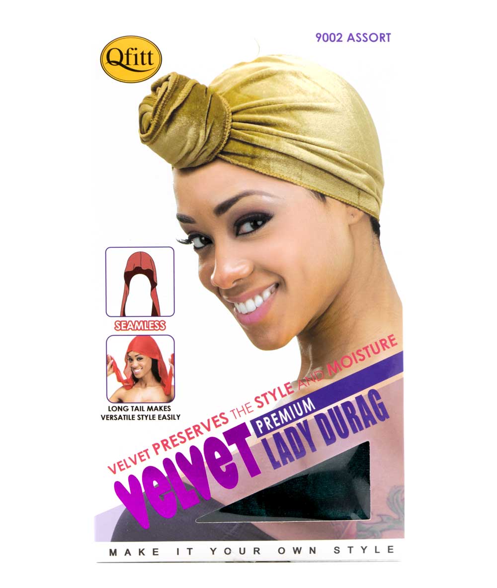 M&M Qfitt Premium Velvet Lady Durag #9002 [Assort], ACCESSORIES JEWELRY FASHION - Cloré Beauty