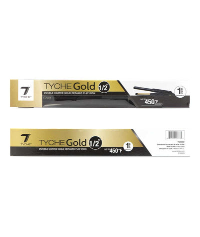 Tyche Gold Double Coated Gold Ceramic Flat Iron [1/2"] #Tg050