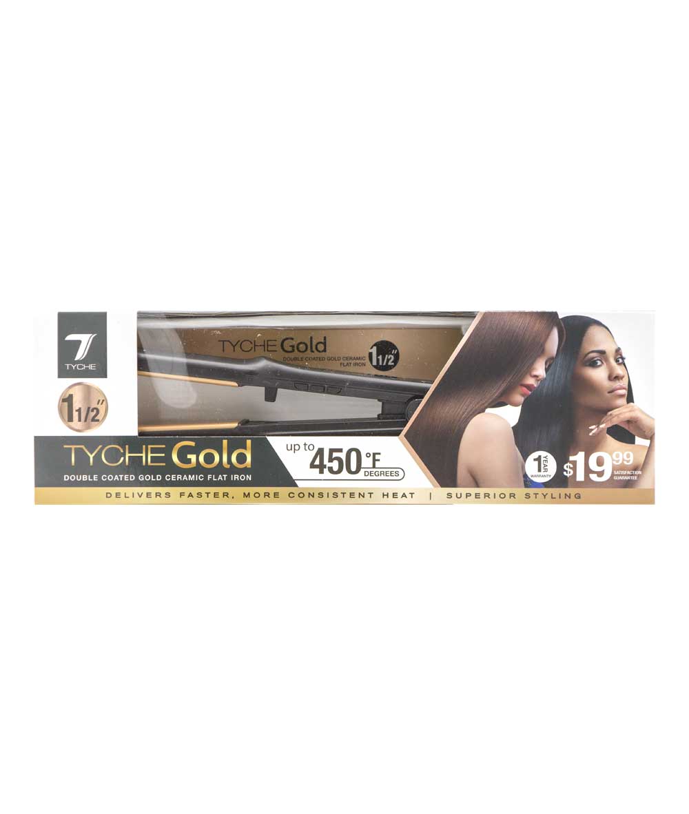 Tyche Gold Double Coated Gold Ceramic Flat Iron [1 1/2"] #Tg150