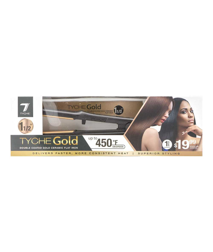 Tyche Gold Double Coated Gold Ceramic Flat Iron [1 1/2"] #Tg150