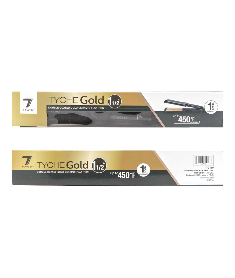 Tyche Gold Double Coated Gold Ceramic Flat Iron [1 1/2 inch] #Tg150, HAIR STYLING TOOLS - Cloré Beauty