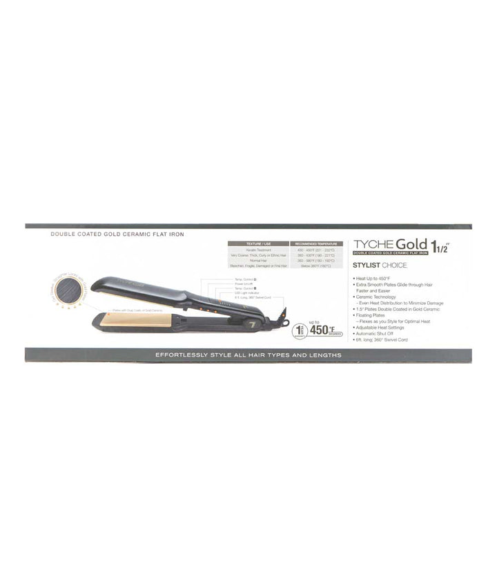 Tyche Gold Double Coated Gold Ceramic Flat Iron [1 1/2"] #Tg150