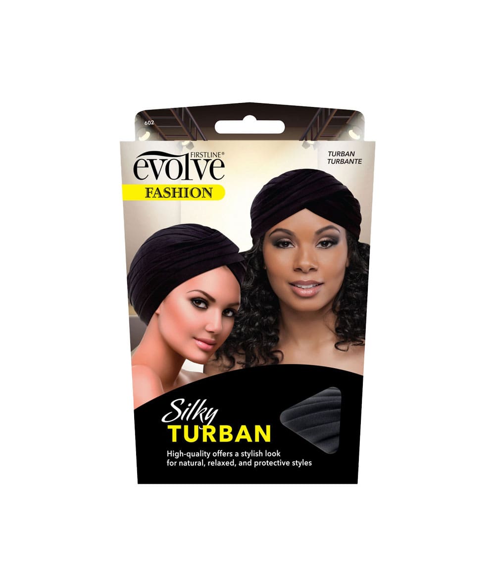 Firstline Evolve Silky Turban #602 [Black], Accessory - Cloré Beauty