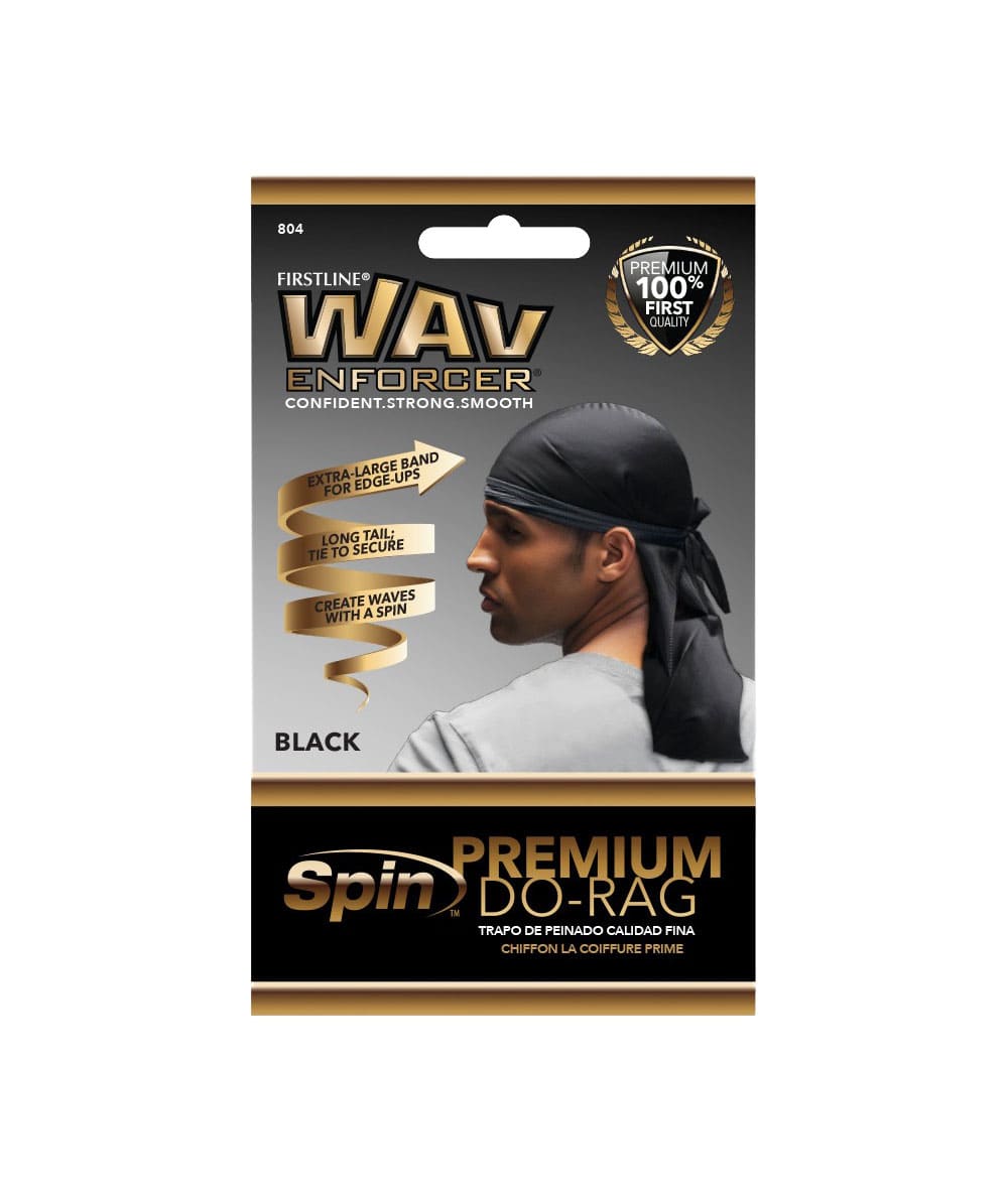 Firstline Wav Enforcer Spin Snug Fit Do-Rag #106 [Black], ACCESSORIES JEWELRY FASHION - Cloré Beauty