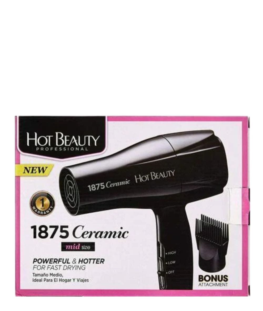 Hot Beauty 1875 Ceramic Dryer With Bonus Attachment #Hbd02N