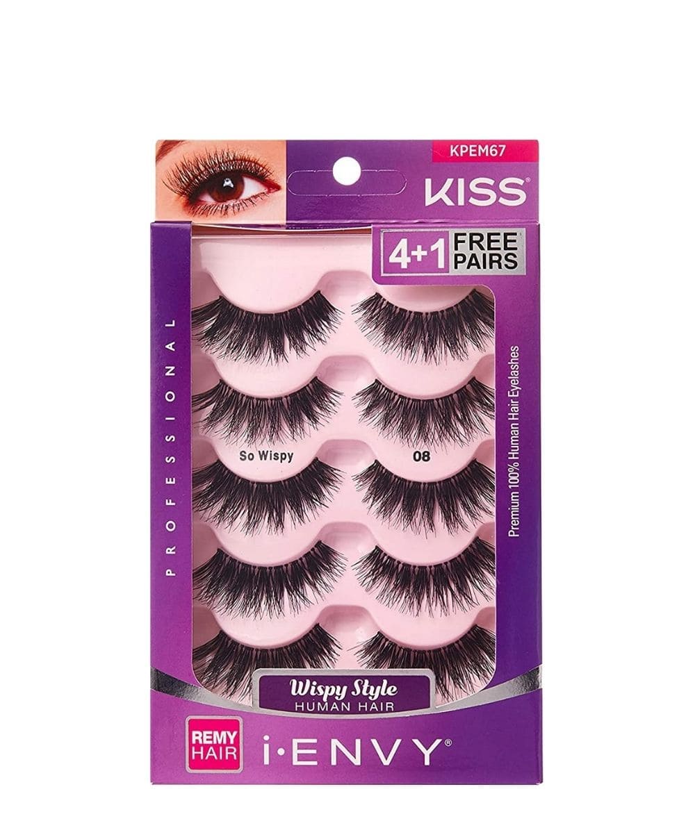 Kiss I-Envy Eyelashes 5 Pairs Multi Pack #Kpem67 [So Wispy 08], Cosmetics - Cloré Beauty