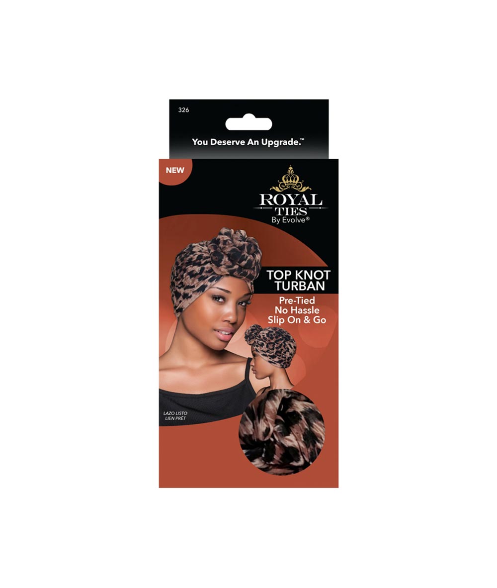 Firstline Royal Ties Top Knot Turban #326 [Leopard], ACCESSORIES JEWELRY FASHION - Cloré Beauty
