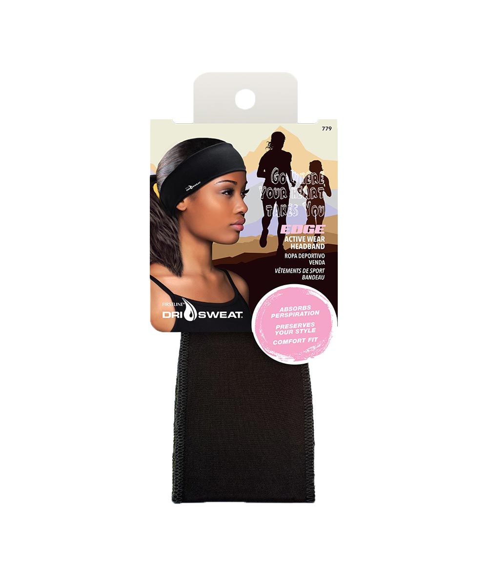 Firstline Drisweat Edge Woman's Headband #779 [Black], ACCESSORIES JEWELRY FASHION - Cloré Beauty