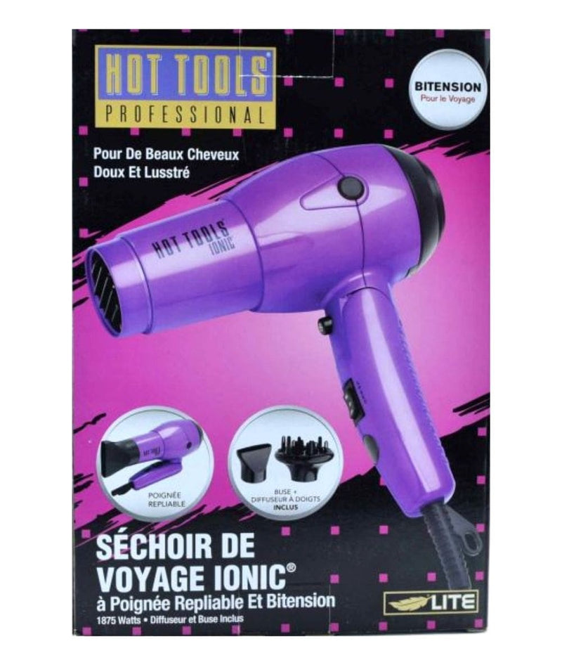 Hot Tools Professional Ionic Travel Dryer W/Folding Handle & Dual Voltage 