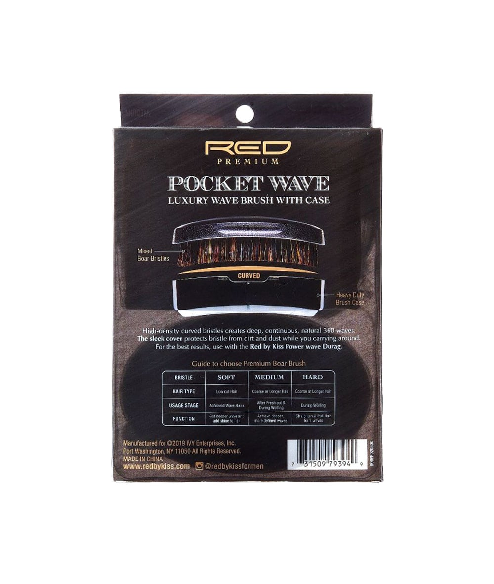 Red By Kiss Pocket Wave 100% Boar Brush #Br