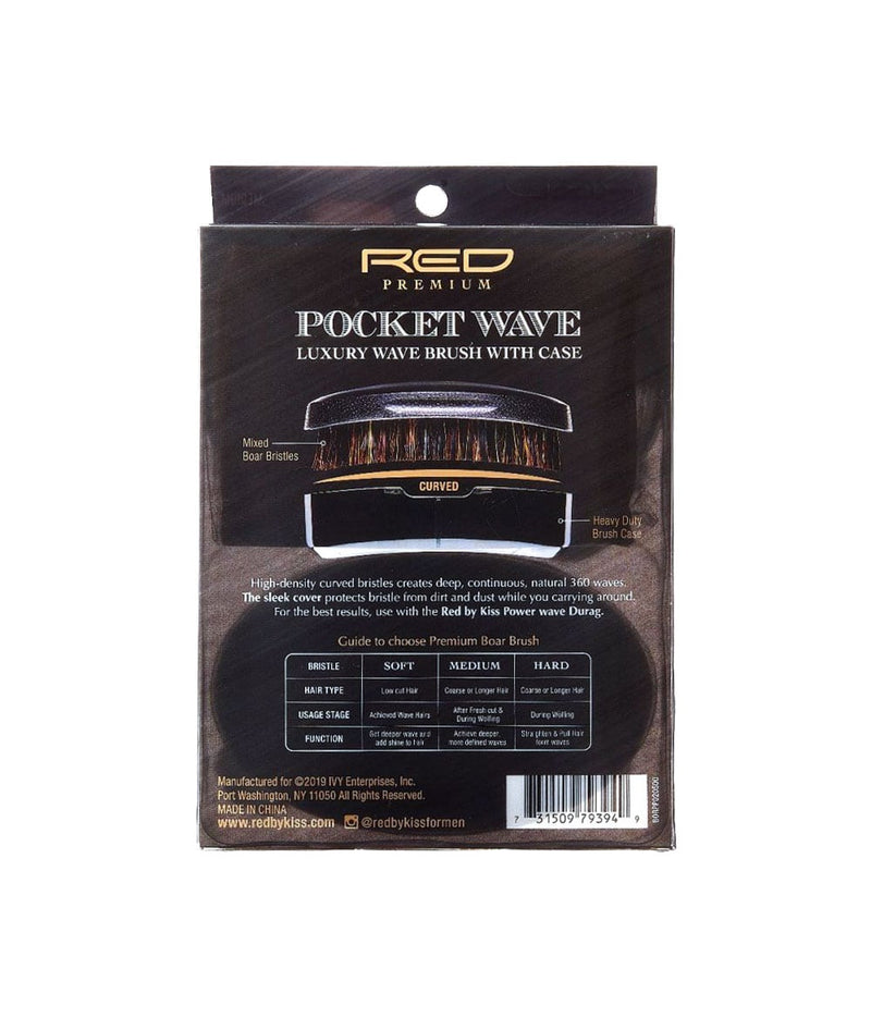 Red By Kiss Pocket Wave 100% Boar Brush 