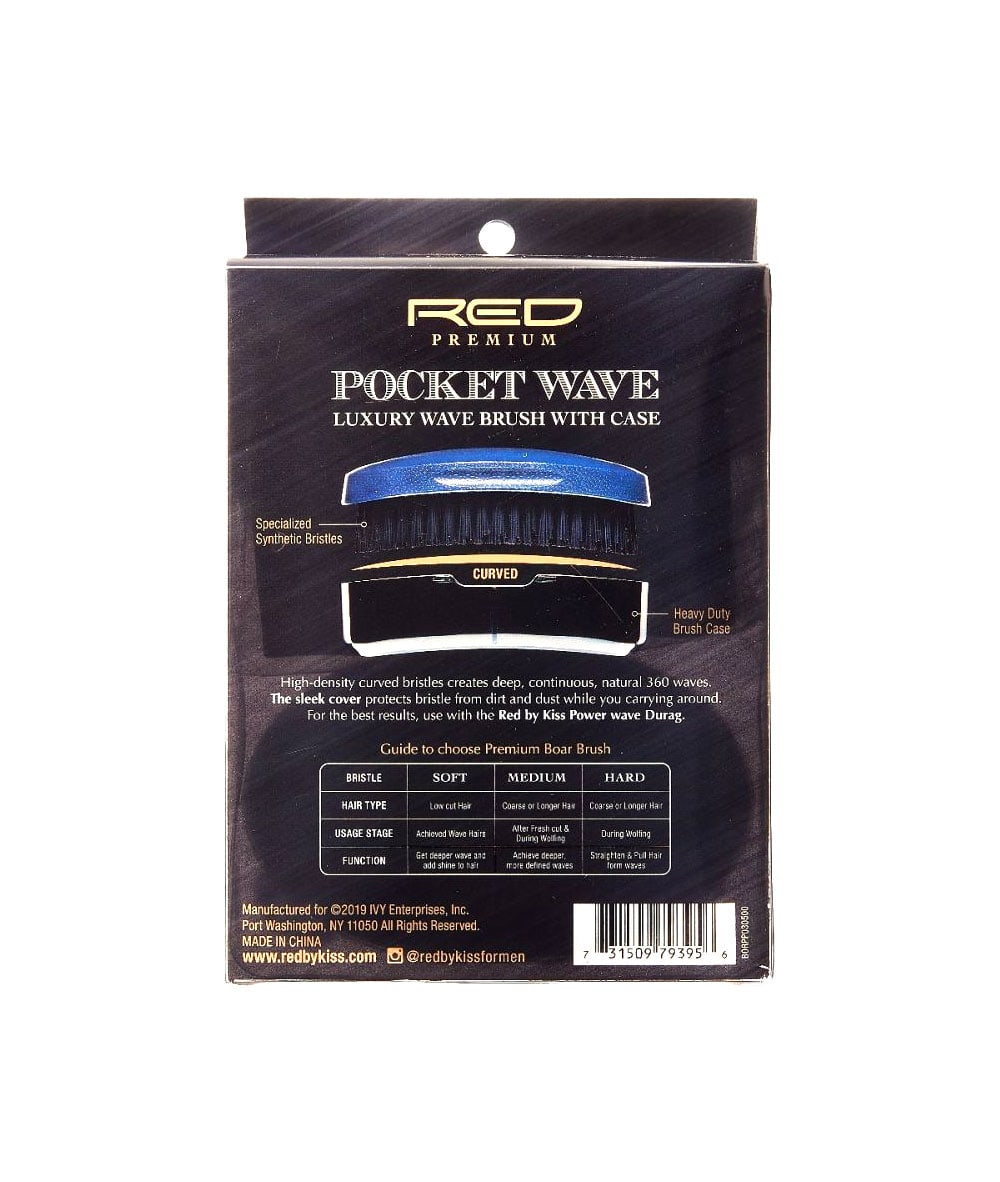 Red By Kiss Pocket Wave 100% Boar Brush #Br