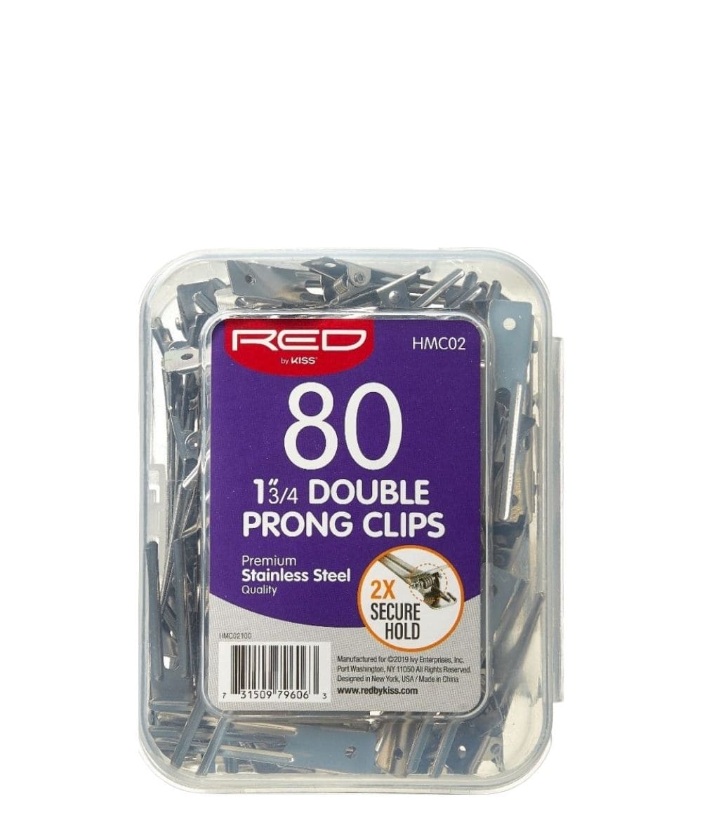 Red By Kiss Double Prong Clips 80PCS #Hmc02 [13/4 inch ], HAIR STYLING TOOLS - Cloré Beauty