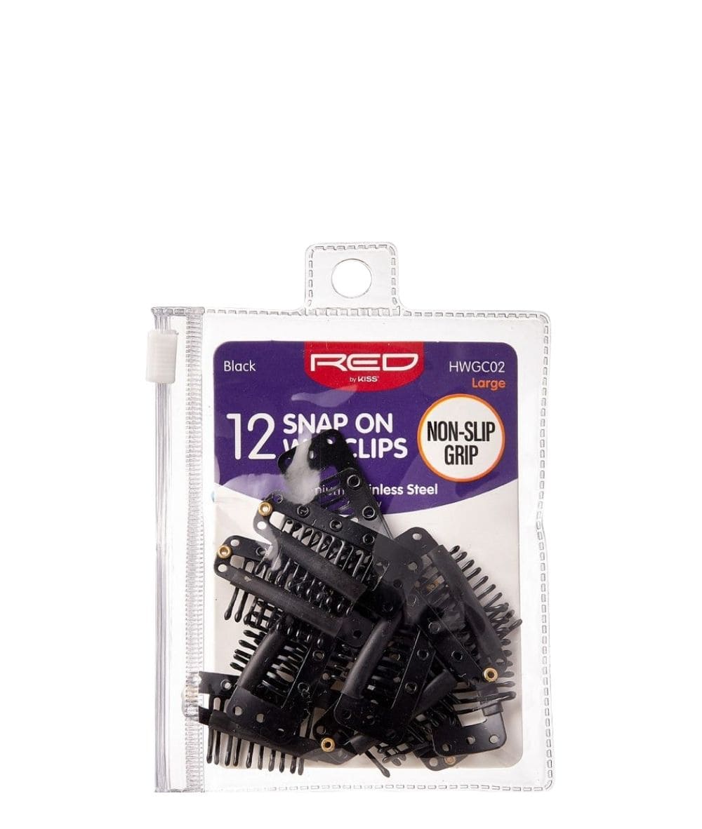 Red By Kiss 12 Snap On Wig Clips Non Slip Grip Black #Hwg, Accessory - Cloré Beauty