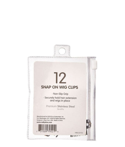 Red By Kiss 12 Snap On Wig Clips Non Slip Grip Black #Hwg