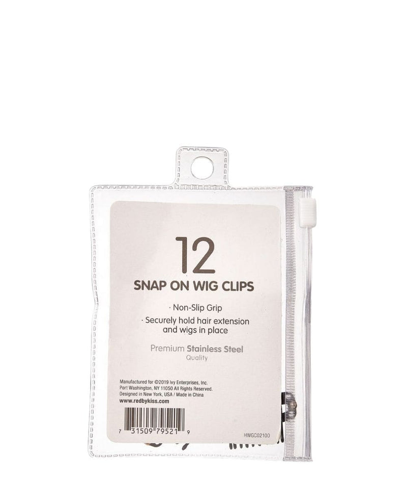 Red By Kiss 12 Snap On Wig Clips Non Slip Grip Black 