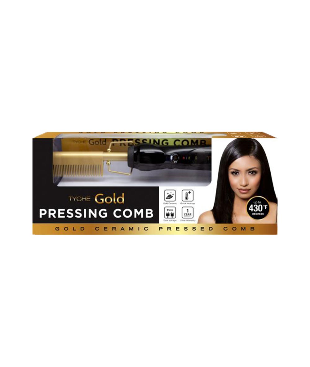 Tyche Gold Ceramic Coated Pressing Comb #HzPC01, HAIR STYLING TOOLS - Cloré Beauty