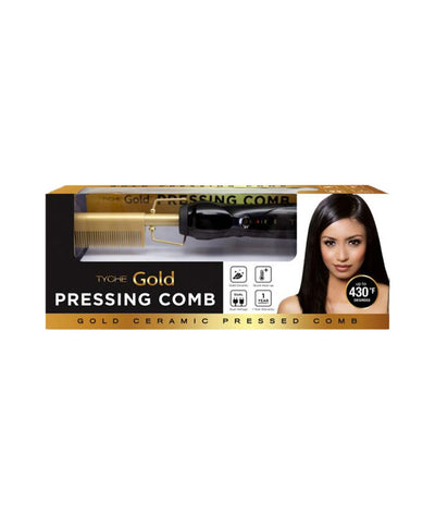 Tyche Gold Ceramic Coated Pressing Comb #HzPC01
