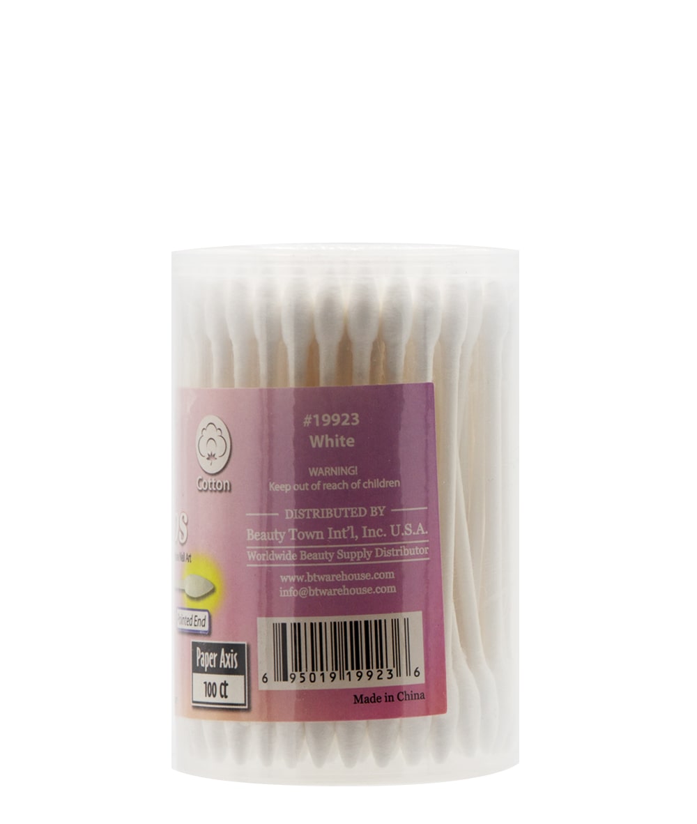 Beauty Town Dual Sided Cotton Pointed Swabs - 100PCS #19923