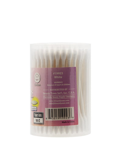 Beauty Town Dual Sided Cotton Pointed Swabs - 100PCS #19923