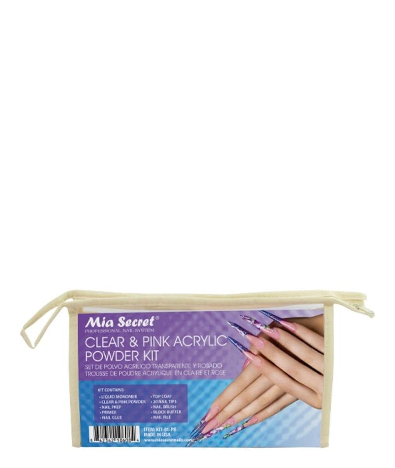 Mia Secret Clear & Pink Acrylic Powder Kit [10PCS] 