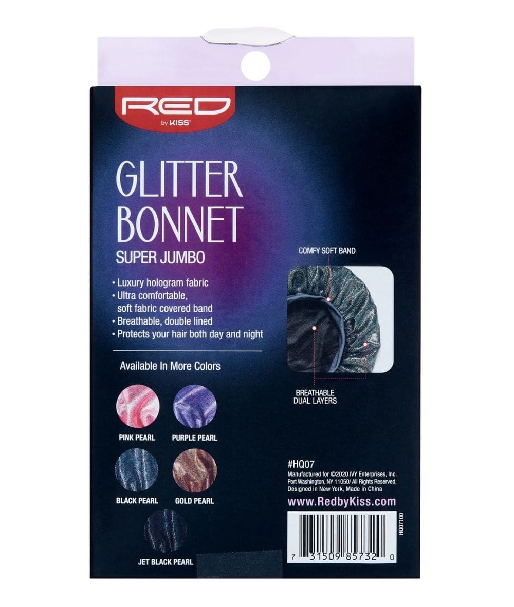 Red By Kiss Glitter Bonnet Super Jumbo [Black Pearl] #Hq07, ACCESSORIES JEWELRY FASHION - Cloré Beauty