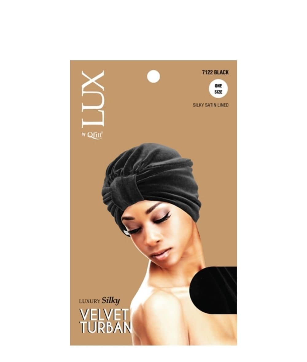 M&M Lux Luxury Silky Velvet Turban [Black] #7122