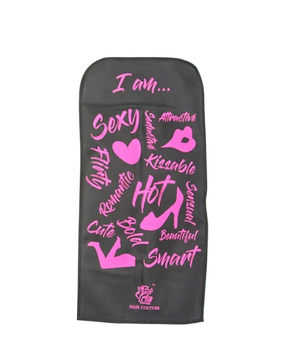Hair Couture Hair Storage Bag W/ Hanger [Black/Pink], ACCESSORIES JEWELRY FASHION - Cloré Beauty