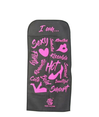 Hair Couture Hair Storage Bag W/ Hanger [Black/Pink]