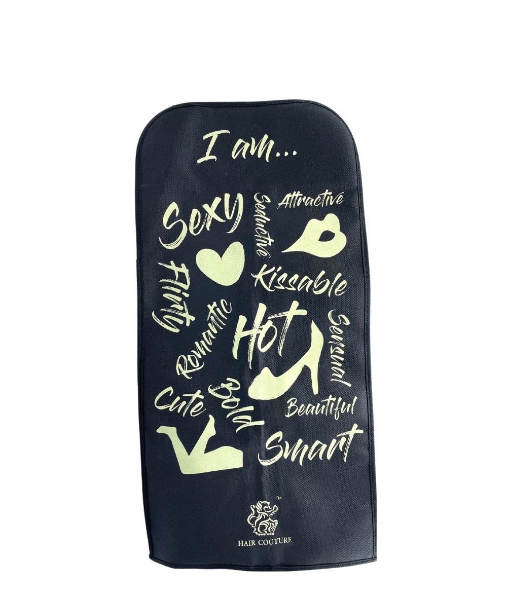 Hair Couture Hair Storage Bag W/ Hanger [Black/Beige], ACCESSORIES JEWELRY FASHION - Cloré Beauty