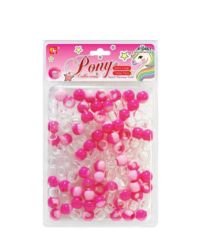 Beauty Town Extra Large 7Mm Clear & Two-Tone Round Beads Value Pack