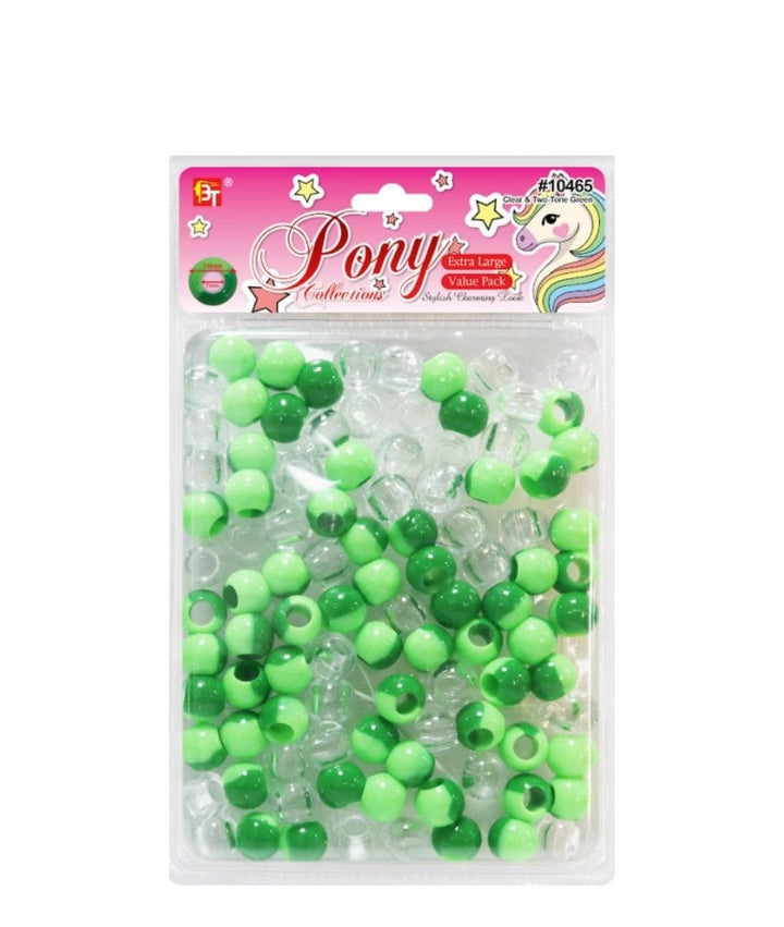 Beauty Town Extra Large 7Mm Clear & Two-Tone Round Beads Value Pack