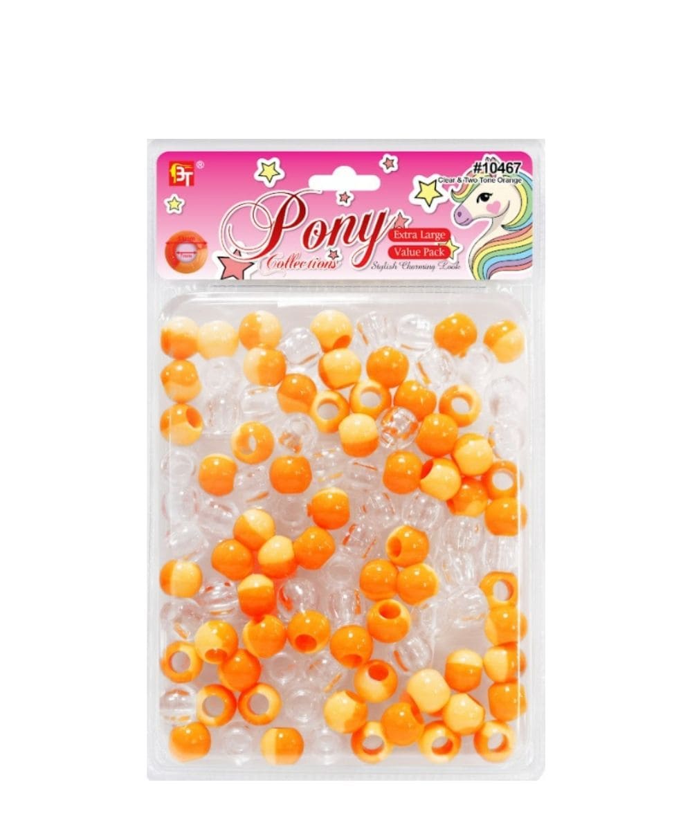 Beauty Town Extra Large 7Mm Clear & Two-Tone Round Beads Value Pack