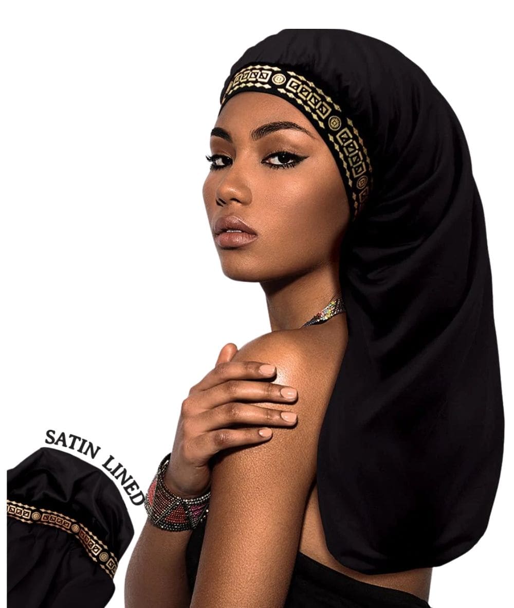 Beauty Town Adjustable X-Tra Long Knit Bonnet Cap, ACCESSORIES JEWELRY FASHION - Cloré Beauty