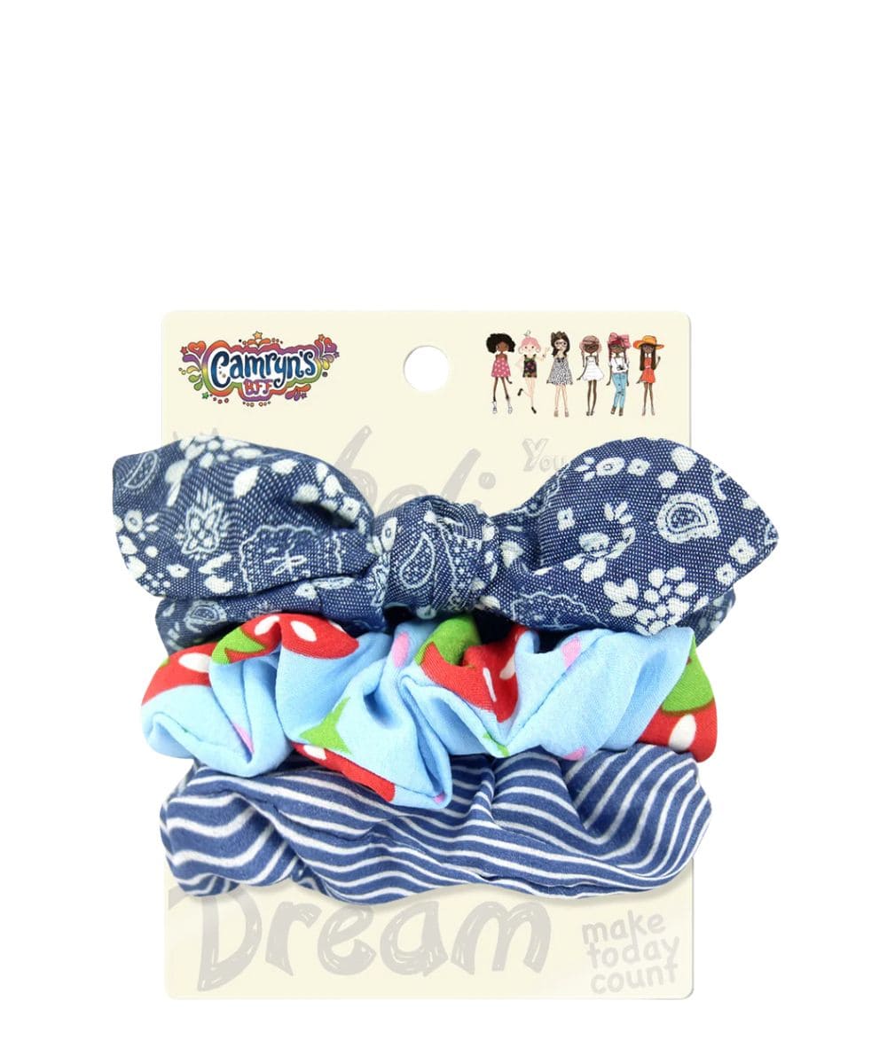 Firstline Camryn's Bff Denim Scrunches #843 [3Pk], ACCESSORIES JEWELRY FASHION - Cloré Beauty