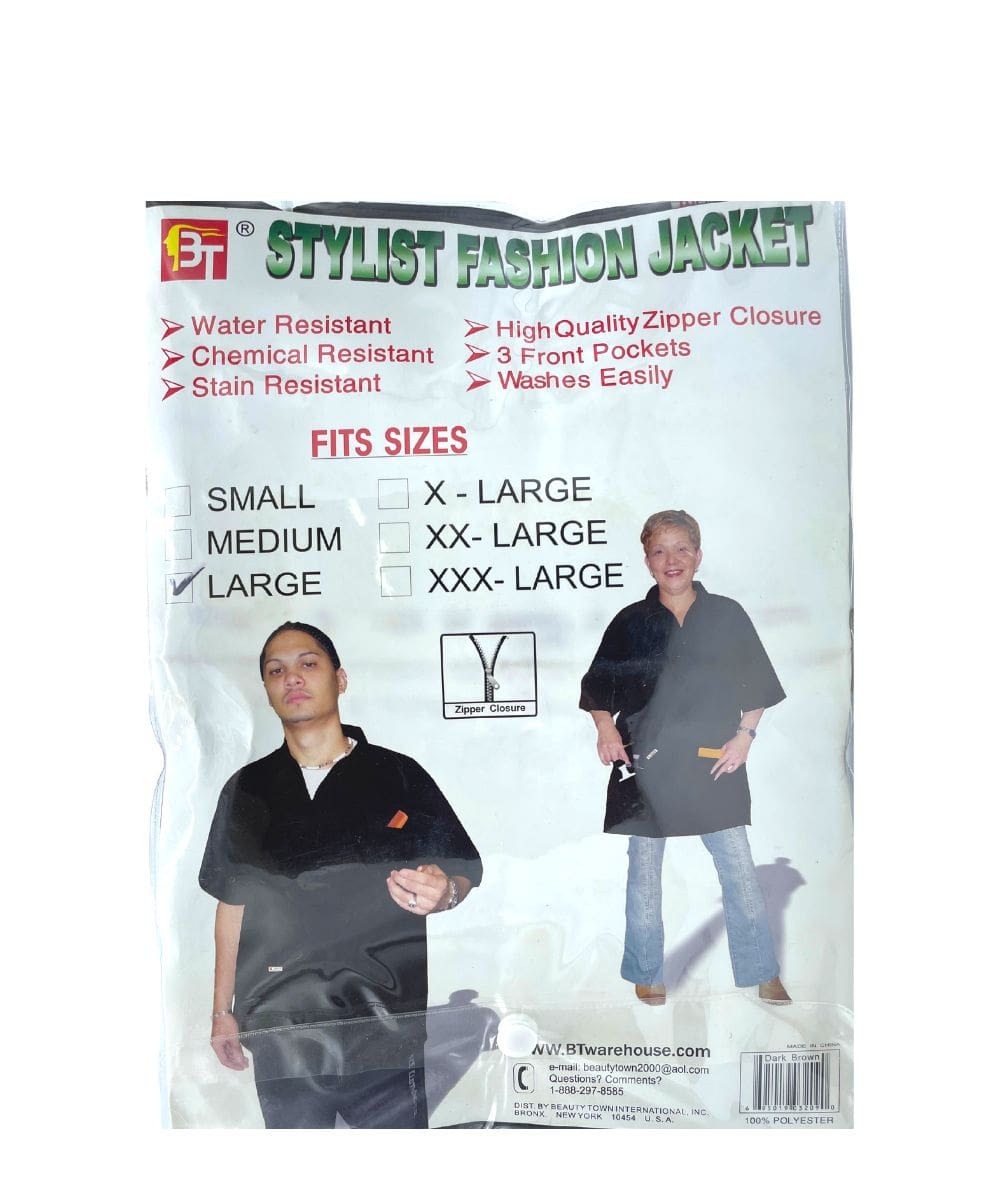 Beauty Town Zipper Closure Stylist Fashion Jacket Large [Dark Brown] #03209L, ACCESSORIES JEWELRY FASHION - Cloré Beauty