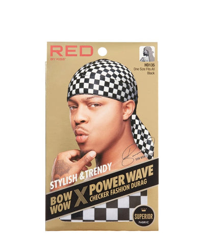 Red By Kiss Power Wave Checker Durag #Hd
