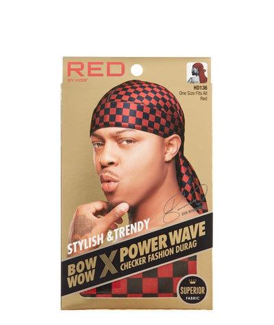Red By Kiss Power Wave Checker Durag #Hd