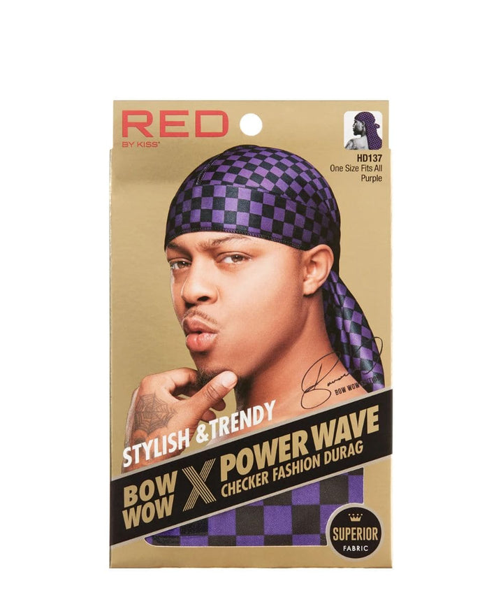 Red By Kiss Power Wave Checker Durag #Hd