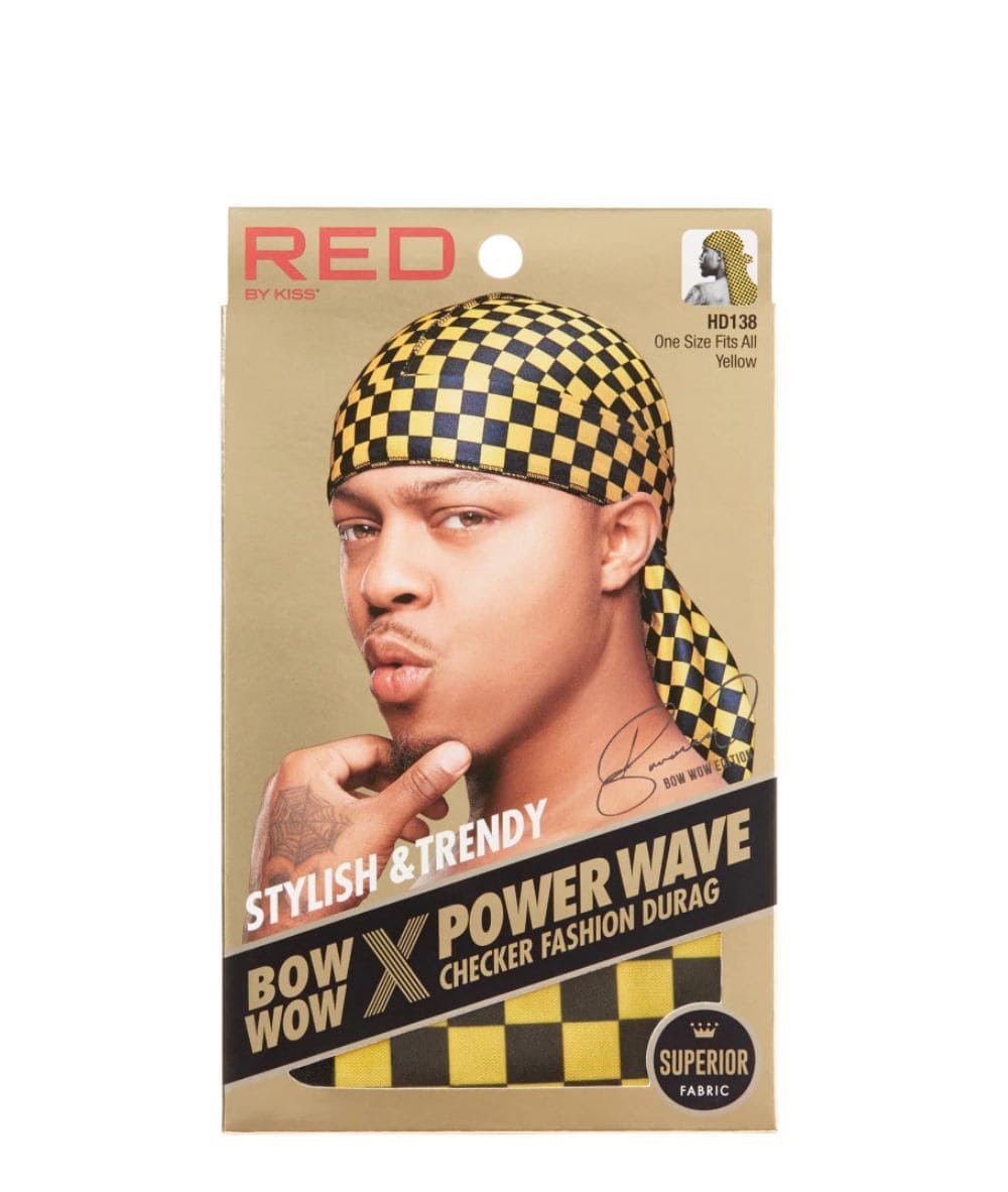 Red By Kiss Power Wave Checker Durag #Hd