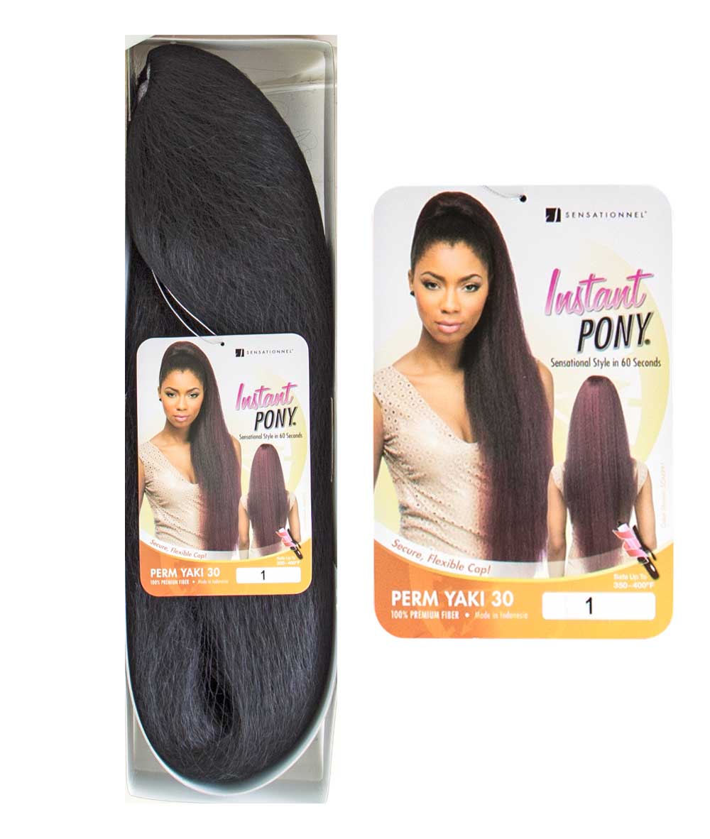 Sensationnel Instant Pony - Natural Perm Yaki 30 inch, HAIR EXTENSIONS - Cloré Beauty
