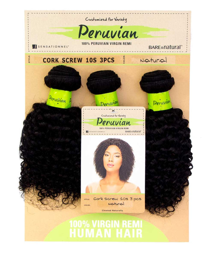 Sensationnel Bare & Natural Peruvian - Cork Screw 10S 3Pcs