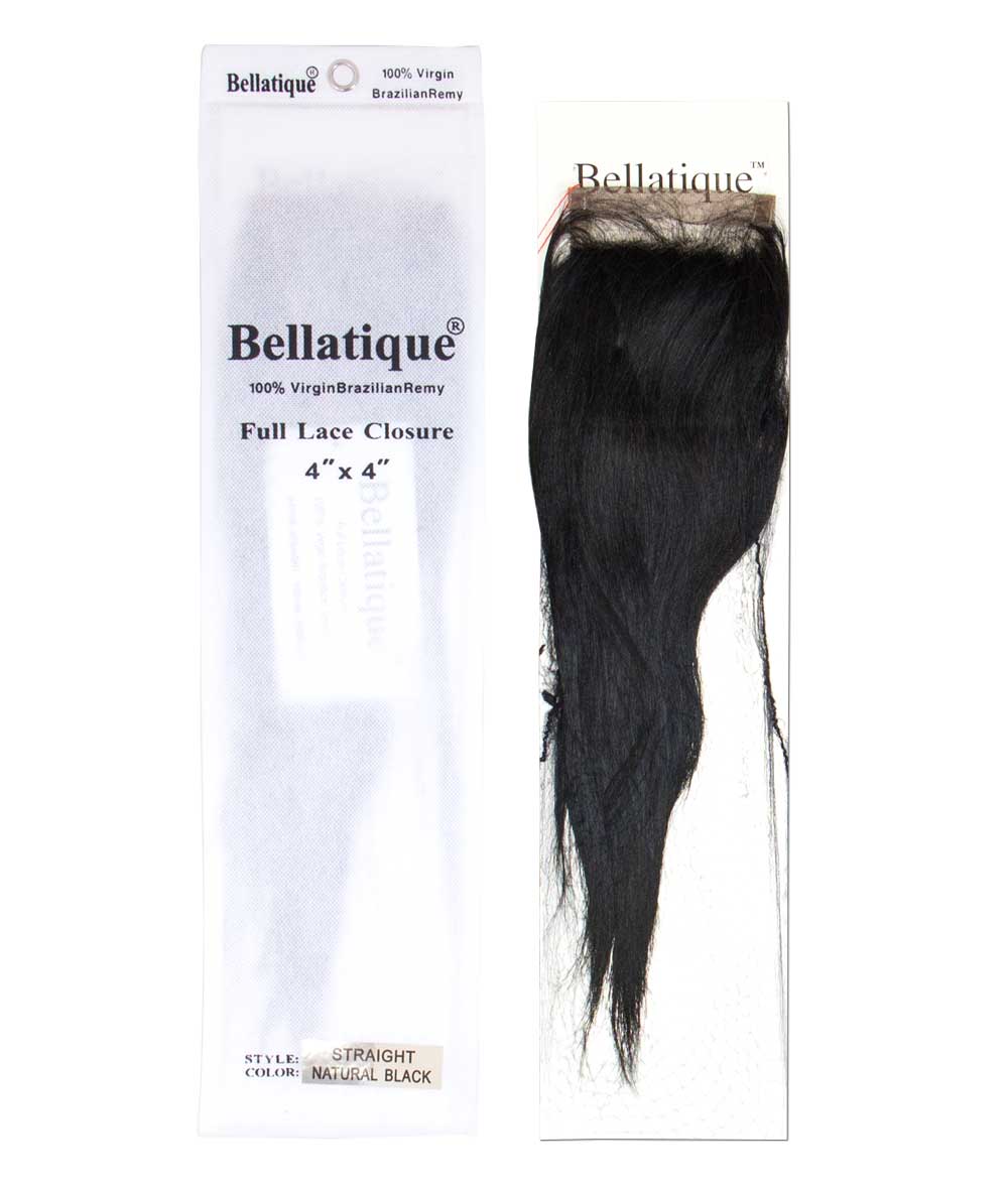 Bellatique Full Lace 4x4 Closure Straight 14", HAIR EXTENSIONS - Cloré Beauty