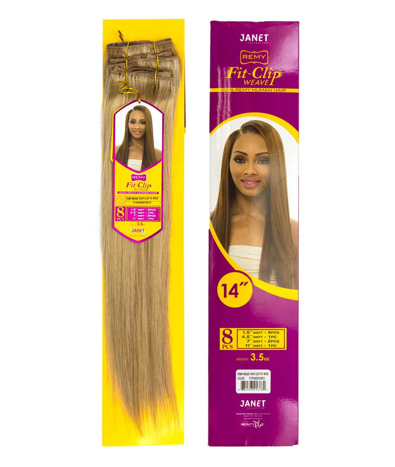 Janet Fit-Clip Weave 100% Remy Human Hair - Remy Magic Yaky Clip 8Pcs