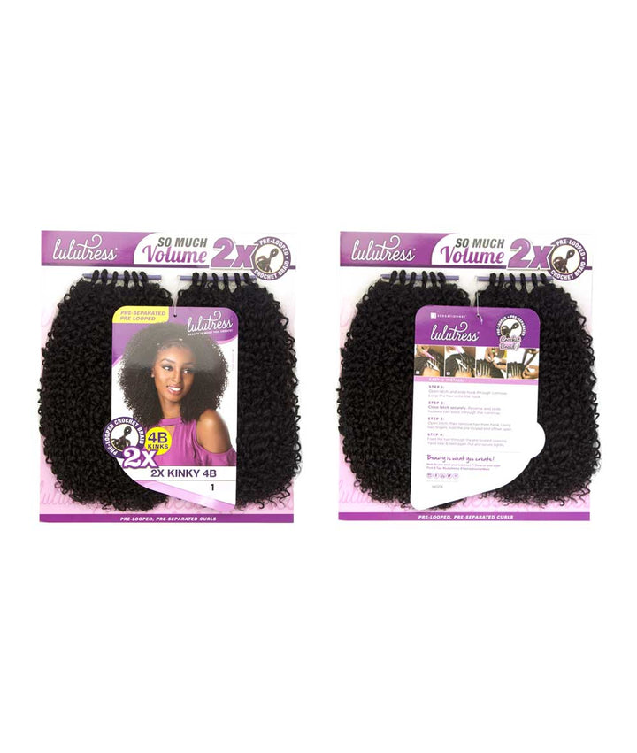 Sensationnel Lulutress Pre-Looped Crochet Braid 2X - Kinky 4B