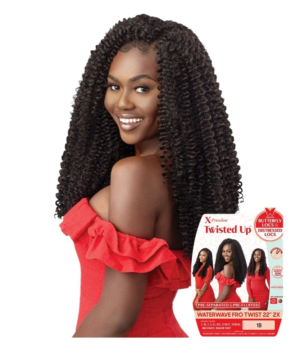 Outre X-Pression Twisted Up Water Wave Fro Twist 2X 22 inch, HAIR EXTENSIONS - Cloré Beauty